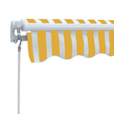 Folding Awning Manual Operated 300 cm Yellow/White - Side View