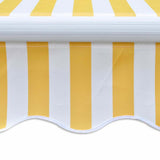 Folding Awning Manual Operated 300 cm Yellow/White - Top-Down View