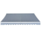 Folding Awning Manual Operated 350 cm Blue/White - Front View