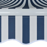 Folding Awning Manual Operated 350 cm Blue/White - Top-Down View