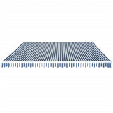 Folding Awning Manual Operated 500 cm Blue/White - Front View
