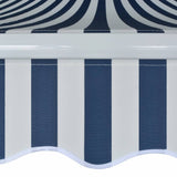 Folding Awning Manual Operated 500 cm Blue/White - Top-Down View