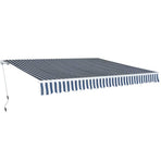 Folding Awning Manual Operated 400 cm Blue/White
