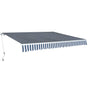 Folding Awning Manual Operated 400 cm Blue/White