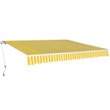 Awnings Yellow and White 400 cm 100% Polyester and Aluminium