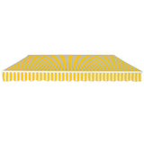 Awnings Yellow and White 400 cm 100% Polyester and Aluminium