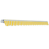 Awnings Yellow and White 400 cm 100% Polyester and Aluminium - Side View