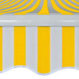 Awnings Yellow and White 400 cm 100% Polyester and Aluminium - Top-Down View