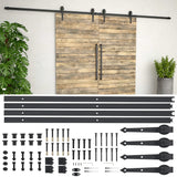 Sliding Door Hardware Kit 2x183 cm Steel Black