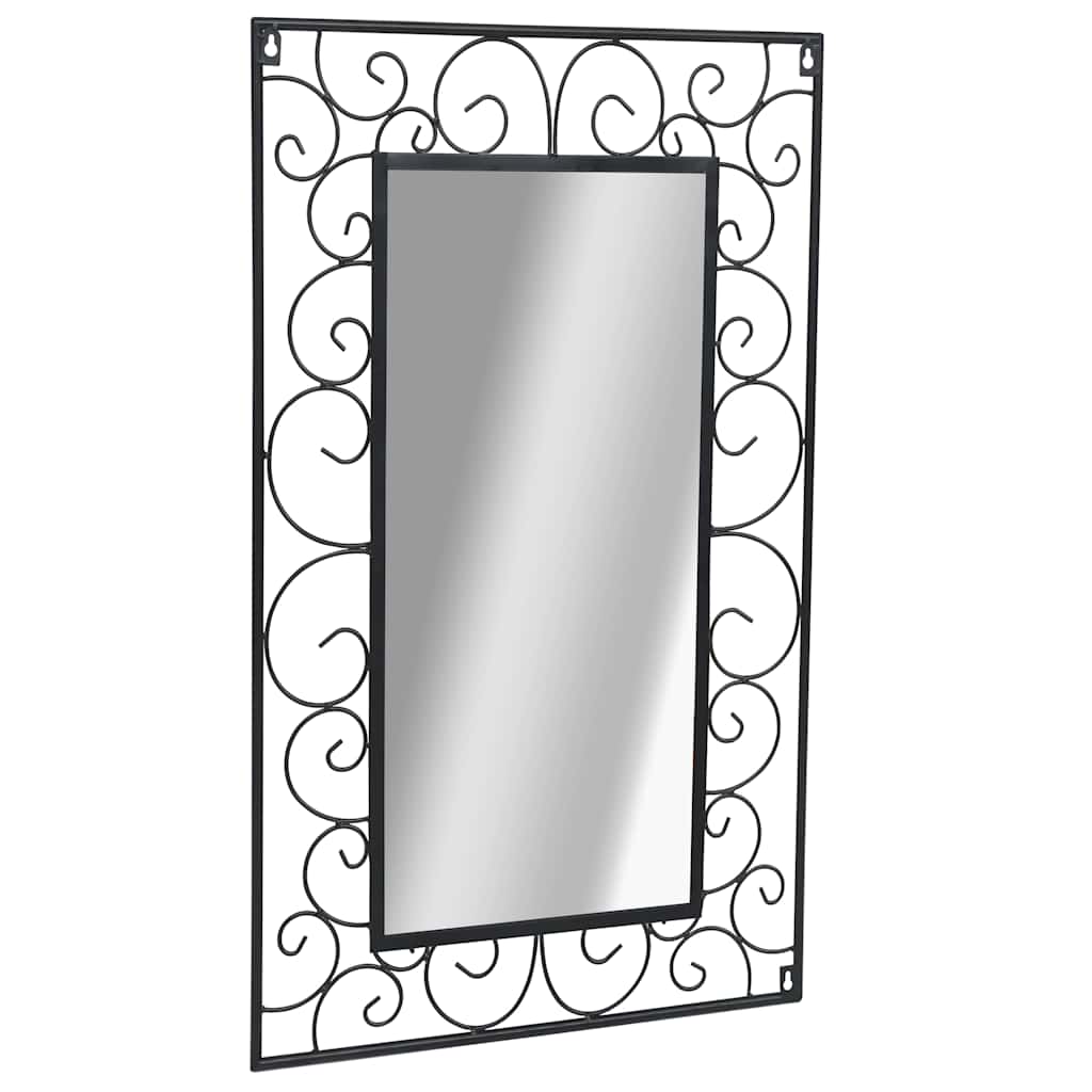 Garden Wall Mirror Rectangular 50x80 cm Black