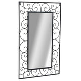 Garden Wall Mirror Rectangular 50x80 cm Black