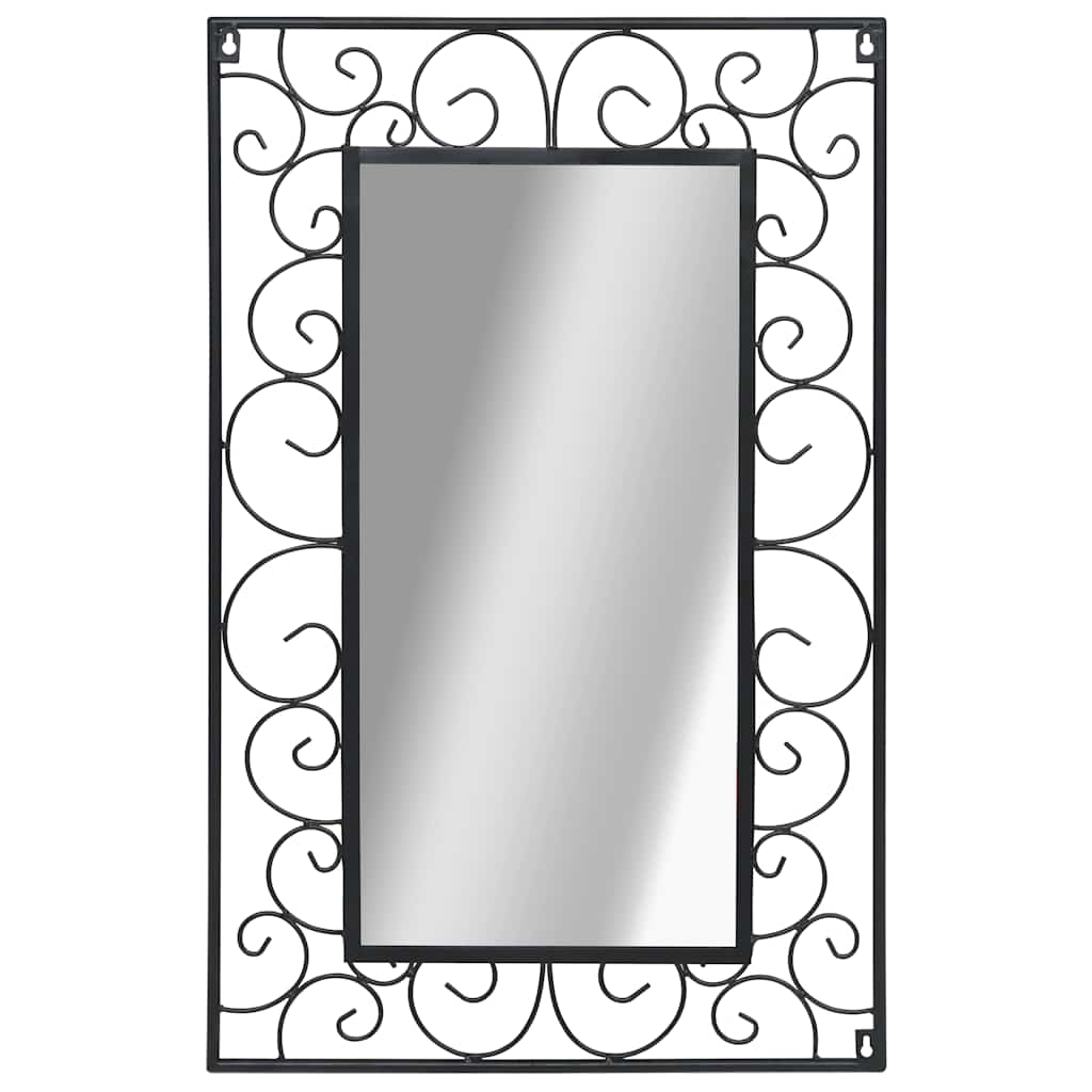 Garden Wall Mirror Rectangular 50x80 cm Black