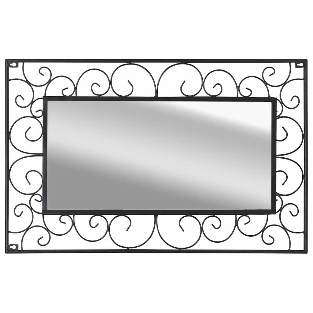 Garden Wall Mirror Rectangular 50x80 cm Black