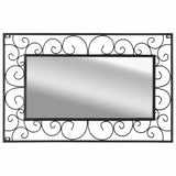 Garden Wall Mirror Rectangular 50x80 cm Black