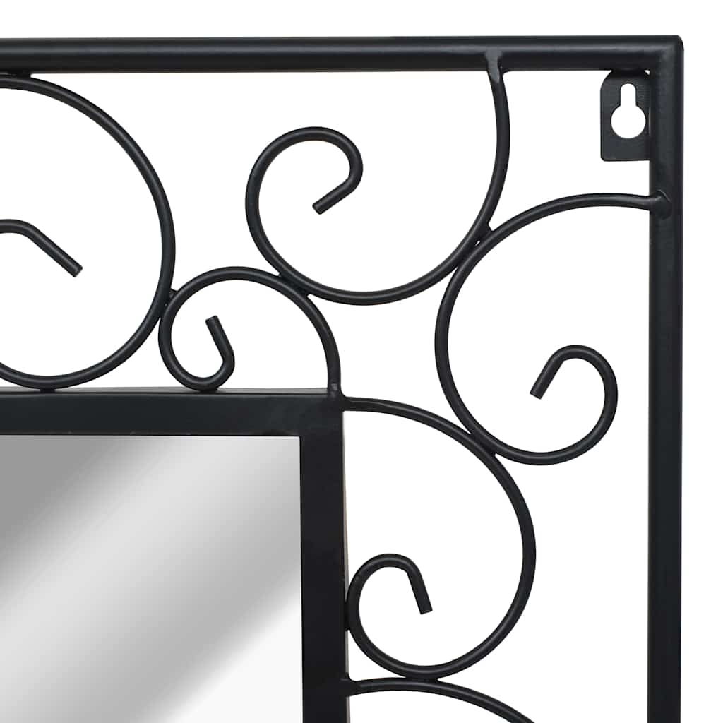 Garden Wall Mirror Rectangular 50x80 cm Black