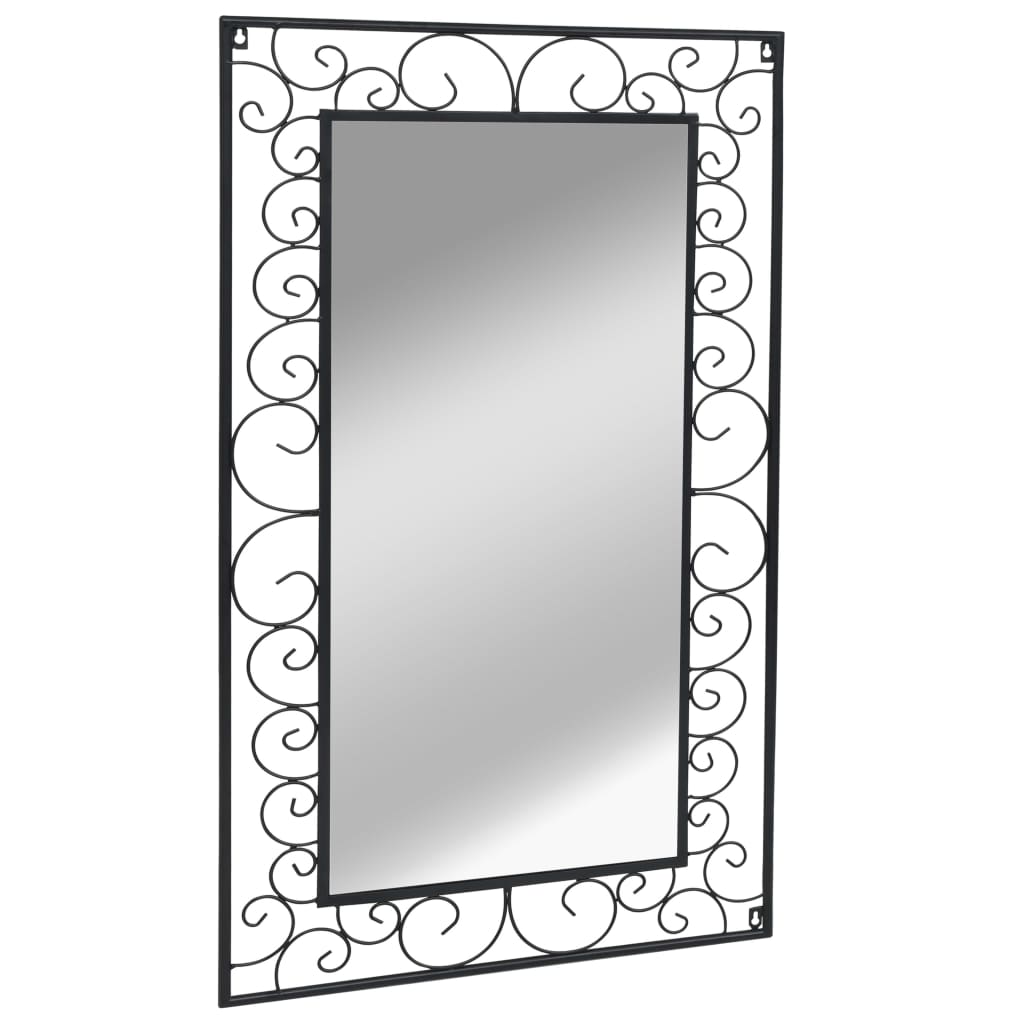 Garden Wall Mirror Rectangular 60x110 cm Black