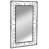 Garden Wall Mirror Rectangular 60x110 cm Black - Front View