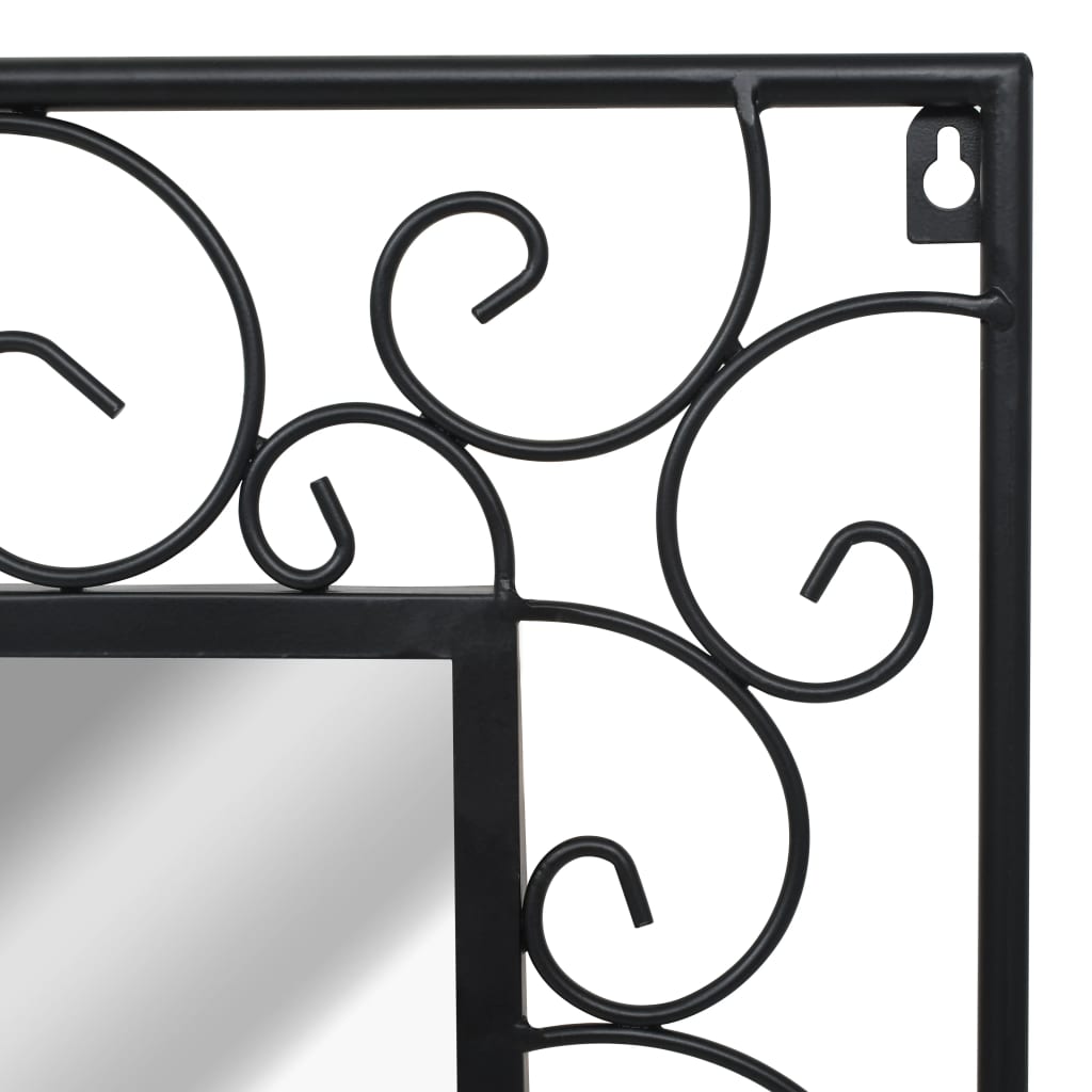 Garden Wall Mirror Rectangular 60x110 cm Black