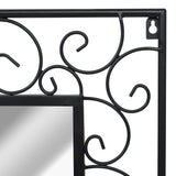Garden Wall Mirror Rectangular 60x110 cm Black