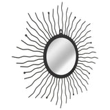 Garden Wall Mirror Sunburst 60 cm Black
