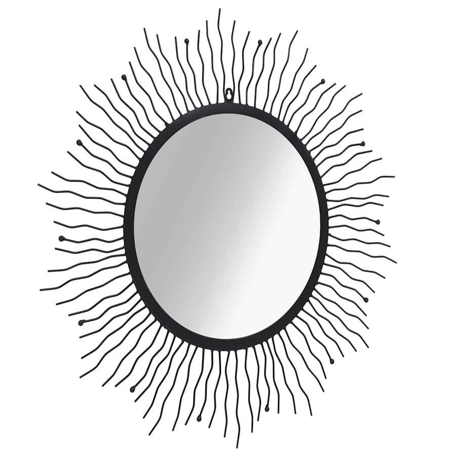 Garden Wall Mirror Sunburst 80 cm Black