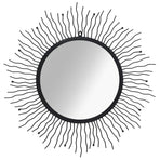 Garden Wall Mirror Sunburst 80 cm Black