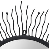 Garden Wall Mirror Sunburst 80 cm Black - Top-Down View