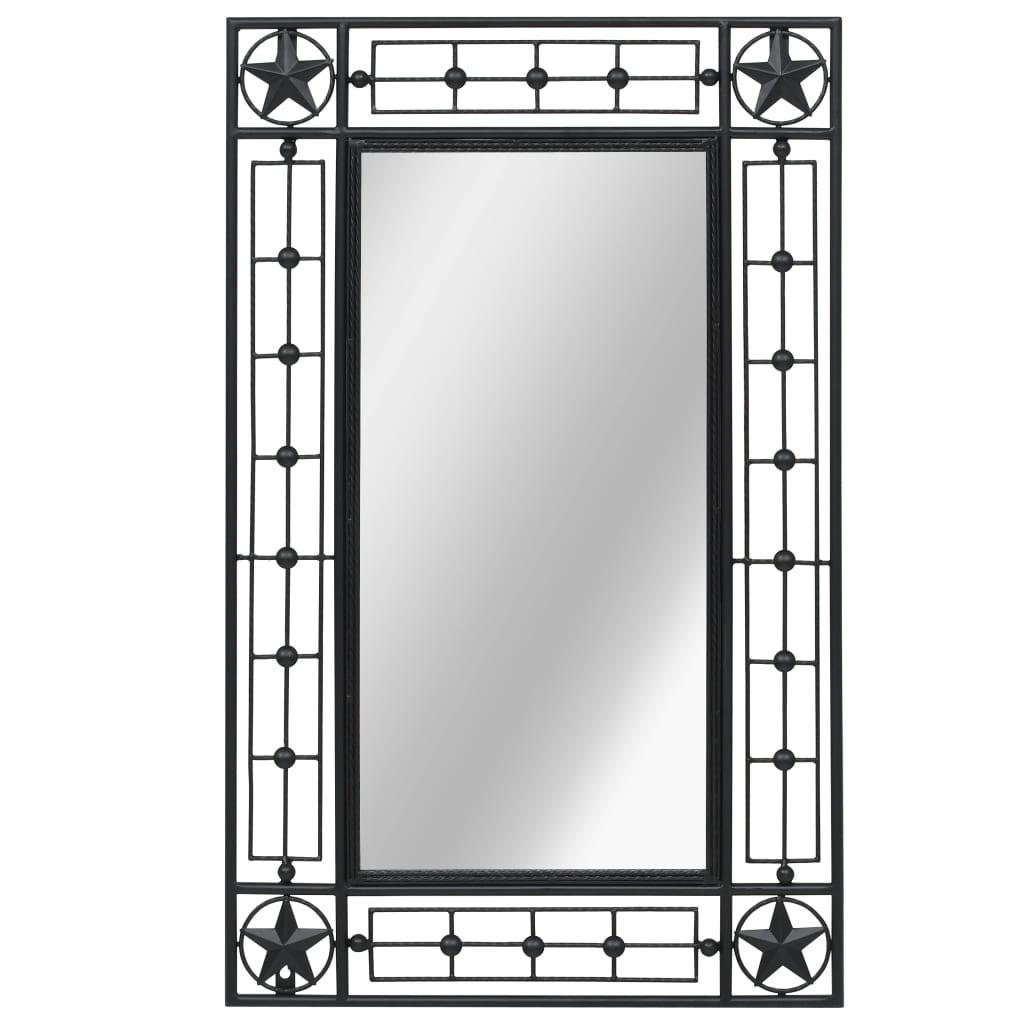 Garden Wall Mirror Rectangular 50x80 cm Black