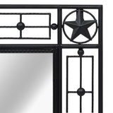 Garden Wall Mirror Rectangular 50x80 cm Black - Rear View
