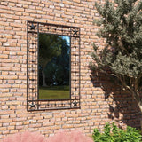 Garden Wall Mirror Rectangular 50x80 cm Black