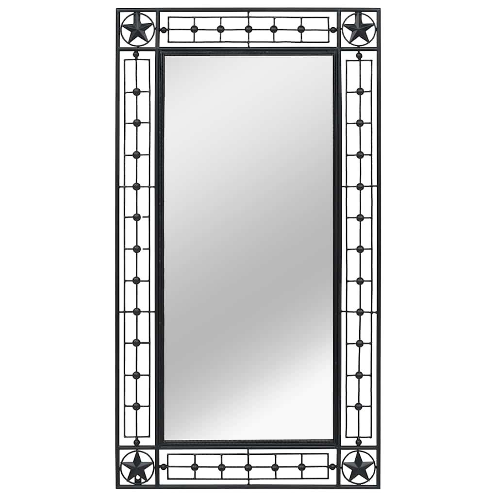 Garden Wall Mirror Rectangular 60x110 cm Black