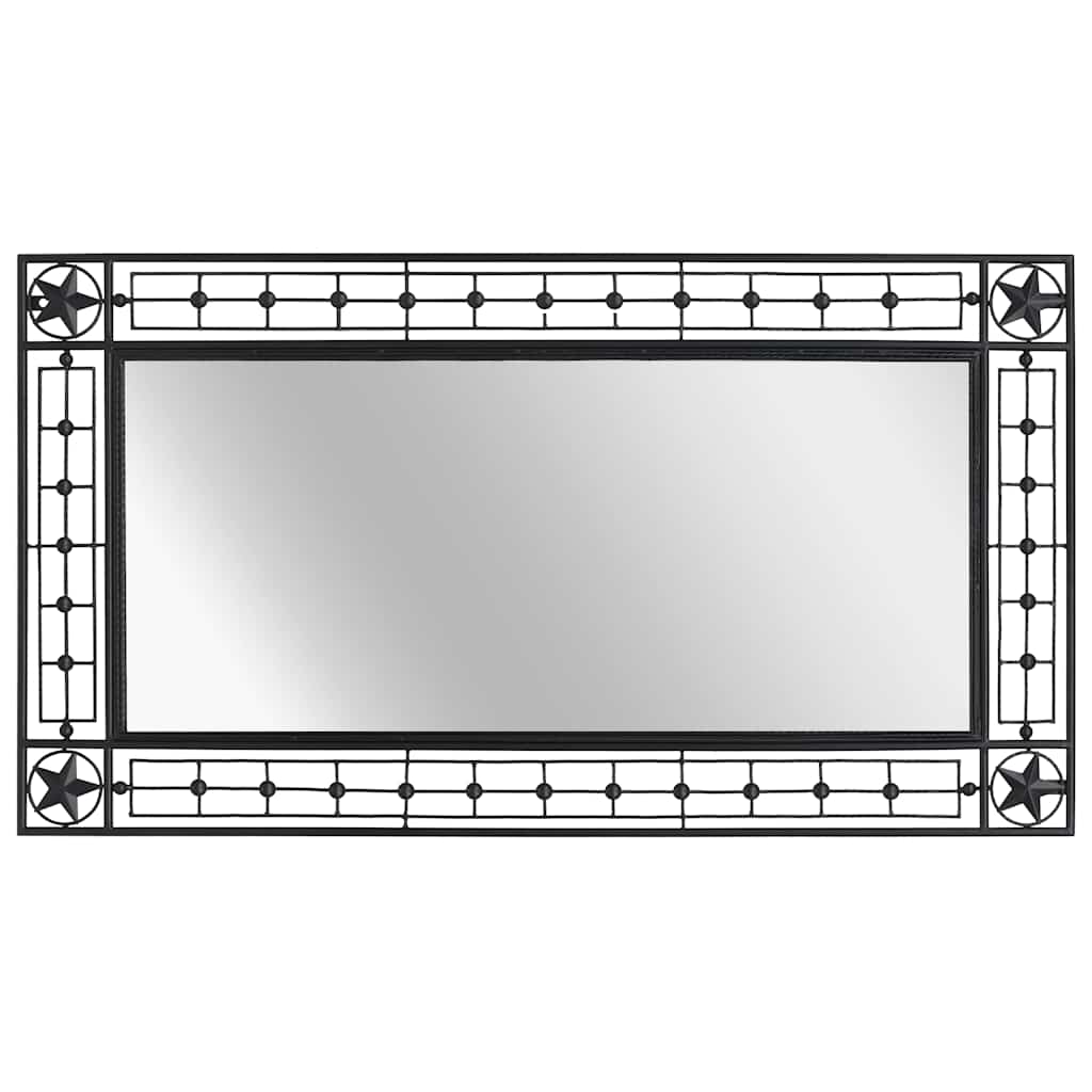 Garden Wall Mirror Rectangular 60x110 cm Black