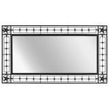 Garden Wall Mirror Rectangular 60x110 cm Black - Top-Down View