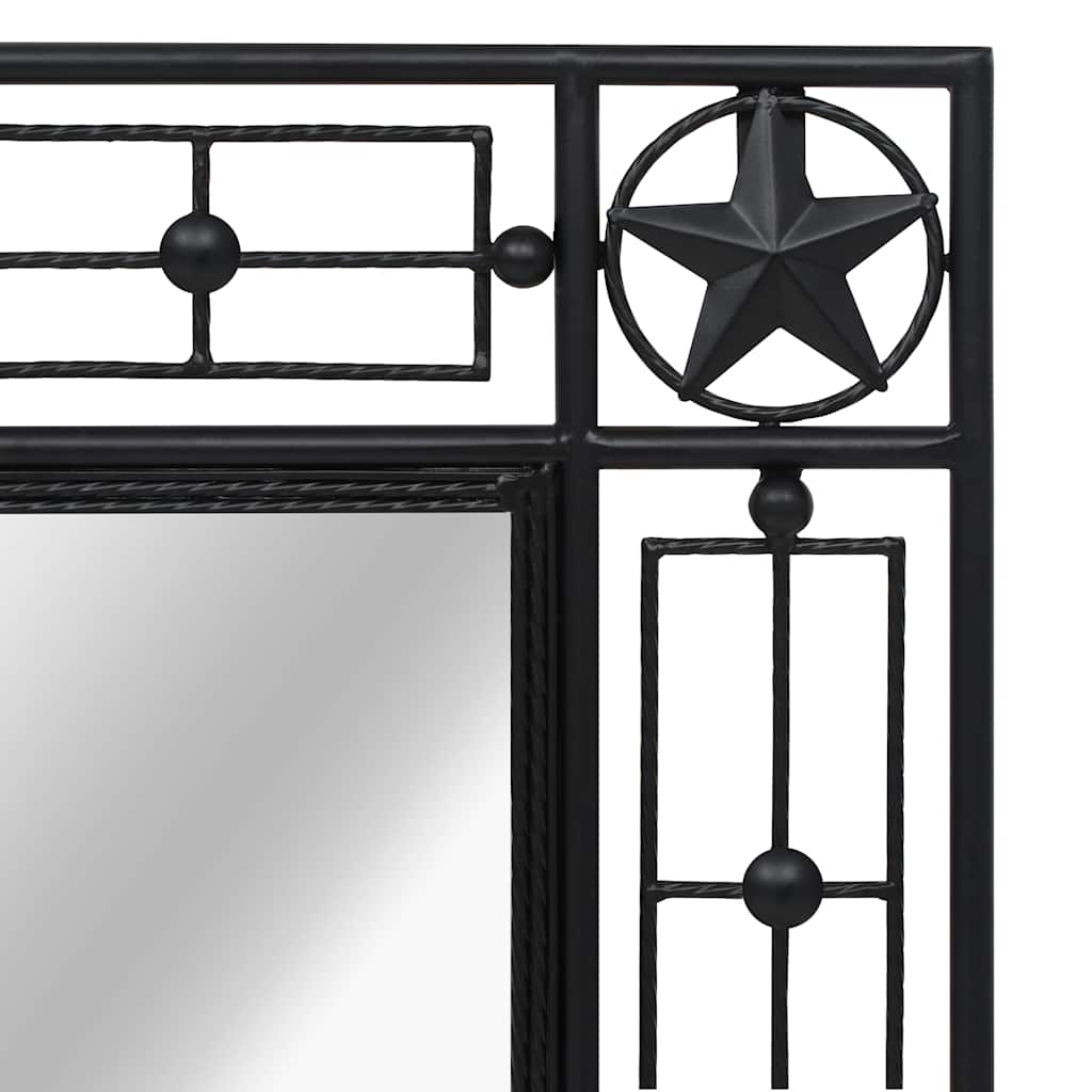 Garden Wall Mirror Rectangular 60x110 cm Black