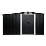 Garden Shed with Sliding Doors Anthracite 329.5x205x178 cm Steel