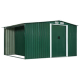 Garden Shed with Sliding Doors Green 329.5x205x178 cm Steel