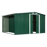 Garden Shed with Sliding Doors Green 329.5x205x178 cm Steel