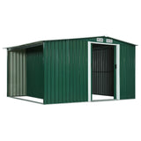 Garden Shed with Sliding Doors Green 329.5x205x178 cm Steel