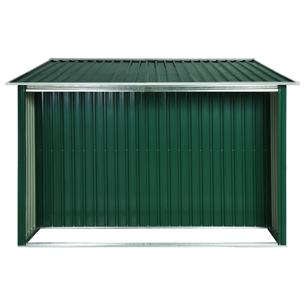 Garden Shed with Sliding Doors Green 329.5x205x178 cm Steel
