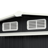 Garden Shed with Sliding Doors Anthracite 386x131x178 cm Steel