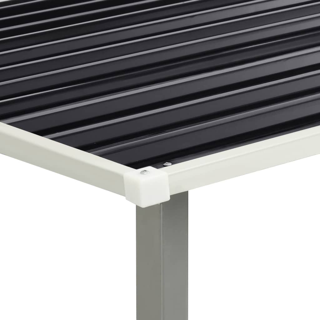 Garden Shed with Sliding Doors Anthracite 386x131x178 cm Steel