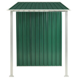 Garden Shed with Sliding Doors Green 386x131x178 cm Steel - 45-Degree Angle