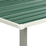 Garden Shed with Sliding Doors Green 386x131x178 cm Steel - Close-Up Angle