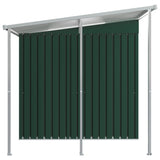Garden Shed with Extended Roof Green 346x193x181 cm Steel