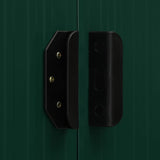 Garden Shed with Extended Roof Green 346x193x181 cm Steel - Close-Up Angle