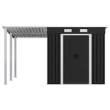 Garden Shed with Extended Roof Anthracite 346x236x181 cm Steel