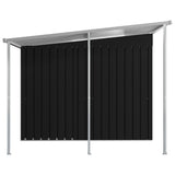 Garden Shed with Extended Roof Anthracite 346x236x181 cm Steel - Side View