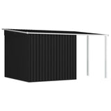 Garden Shed with Extended Roof Anthracite 346x236x181 cm Steel - Top-Down View