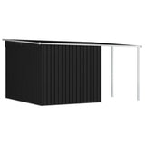 Garden Shed with Extended Roof Anthracite 336x270x181 cm Steel
