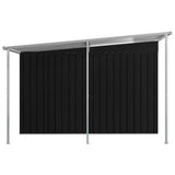 Garden Shed with Extended Roof Anthracite 336x270x181 cm Steel - Top-Down View